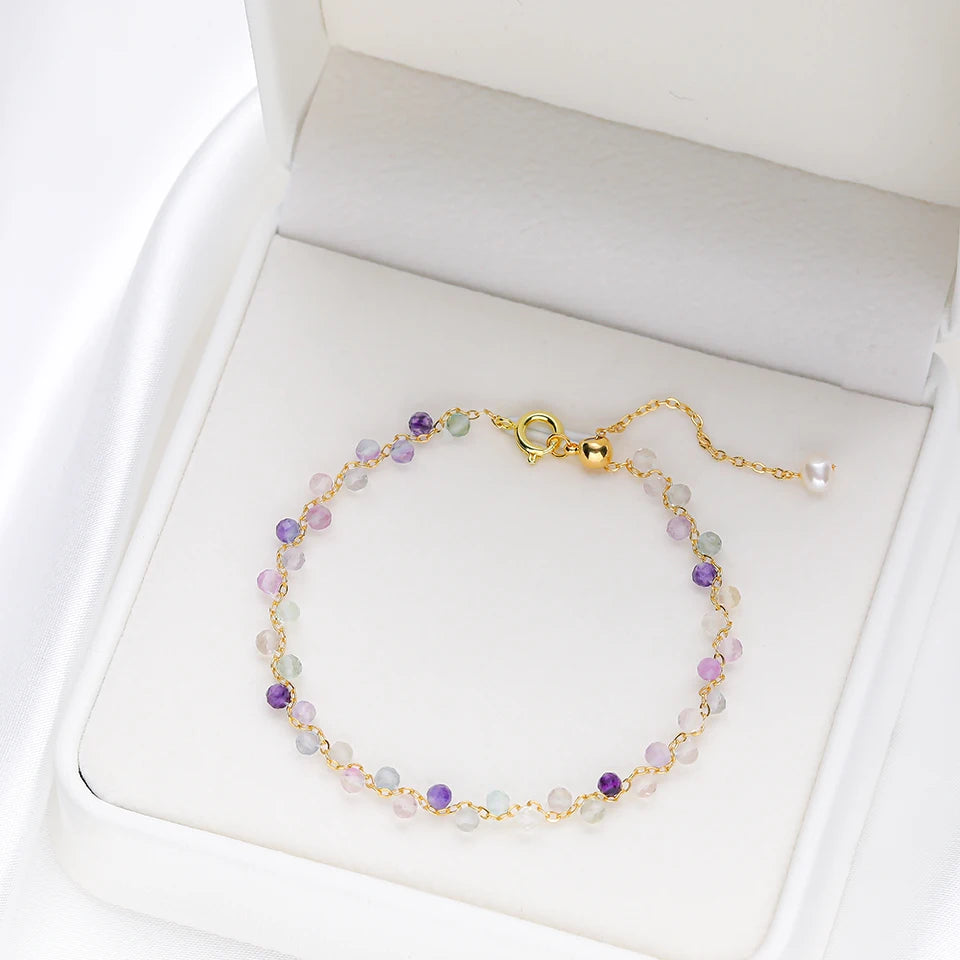3MM Natural Stone Tourmaline Bracelet For Women on Hand Jewelry Party Wedding Luxury Gift AmethystSet Handmade New In