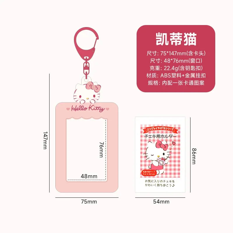 Sanrios Card Bag Cute Anime Figure Cinnamoroll Kuromi Id Bus Card Storage Case Holder Melody Pochacco Students Card Sleeve Gift
