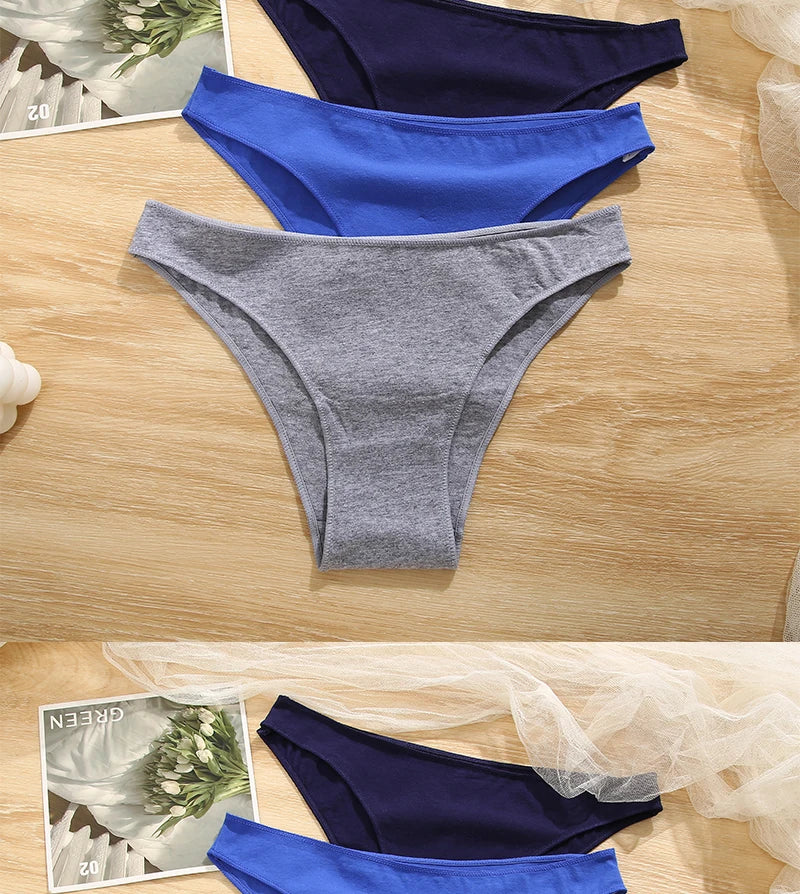 FINETOO 5PCS/Set M-XXL Panties Women Cotton Lingerie Woman Underwear Sexy Femme Underwear Girls Underpant Panty 7 Solid Colors