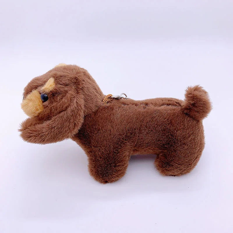 15cm Korea Popular Cartoon Dachshund Keychain Plush Doll Bag Pendant Mini Doll Soft Stuffed Dog Backpack Pendant Girl Women Gift