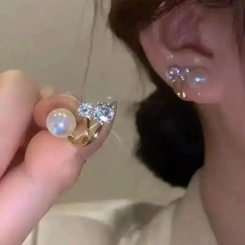 925 Silver Needle Korean Fashion Water Drop Pearl Earrings For Women Jewelry 2025 Trending New Women's Elegant Palace Earrings