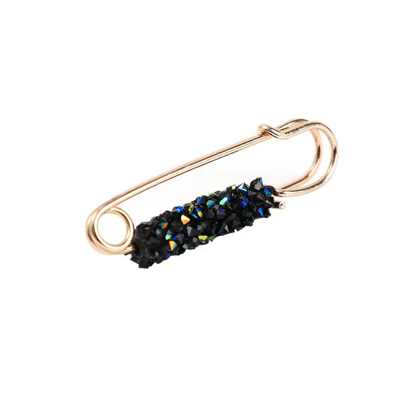 Fashion Crystal Pin Waist Buckle Fixed Strap Charm Safety Brooch Anti Fall Sweater Cardigan Clip Chain Pearls Brooches Jewelry