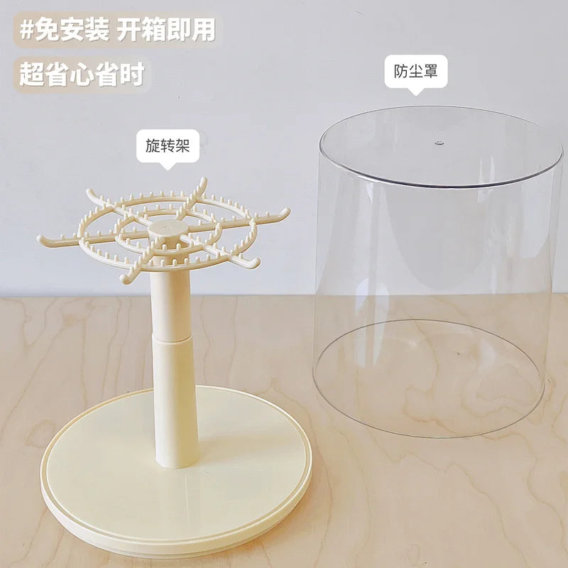 2024 new labubu pendant display box rotating transparent labubu plush doll figure blind box storage display stand girl gifts