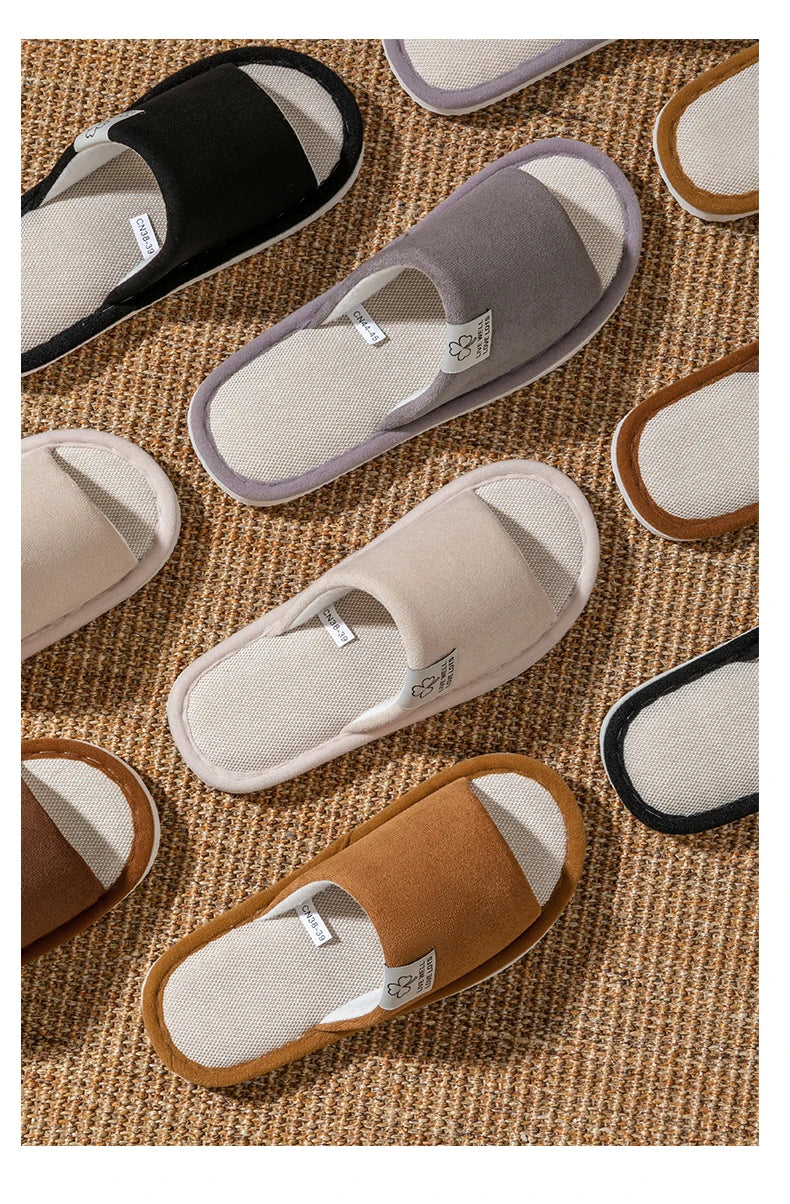 Slippers for Men,Non-Slip Soft-Soled Indoor House Slippers for Spring&Summer, All-Season Linen Home Comfortable Slippers