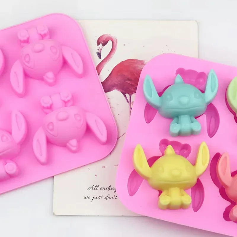 New Minnie Mickey Model Anime Figures Lilo Stitch Silicone Mold Cake Cookies Tool Stitch Dolls 3D Diy Toys Christmas Gifts