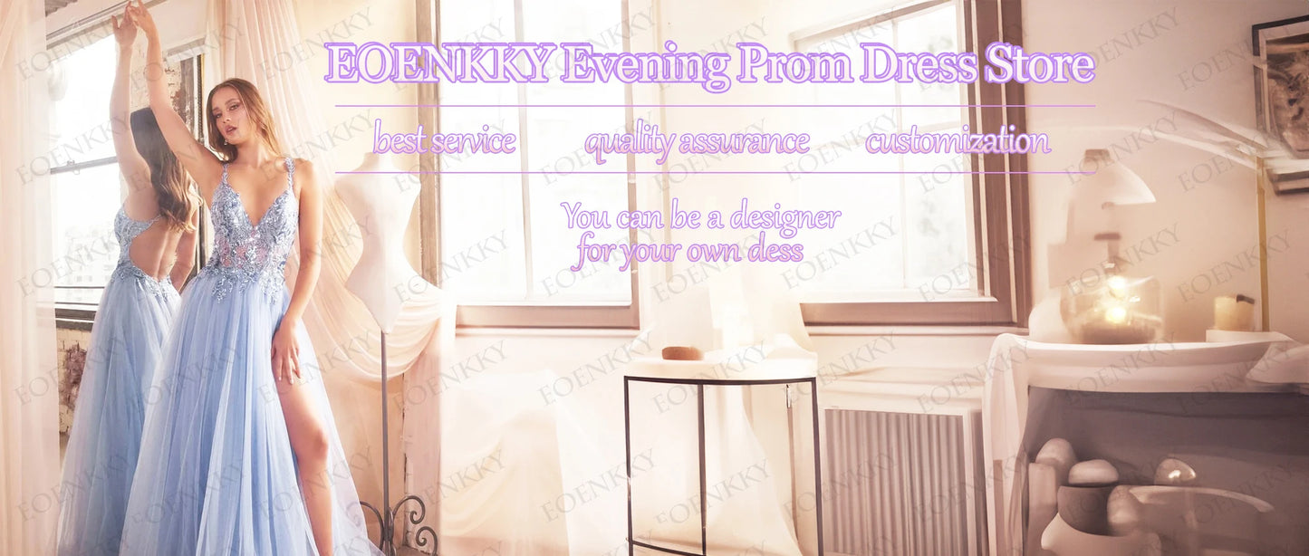 Princess Luxury Crystal Prom Dress Blue Glitter Puff Sleeves A Line Banquet Party Dresses Women vestidos para eventos especiales