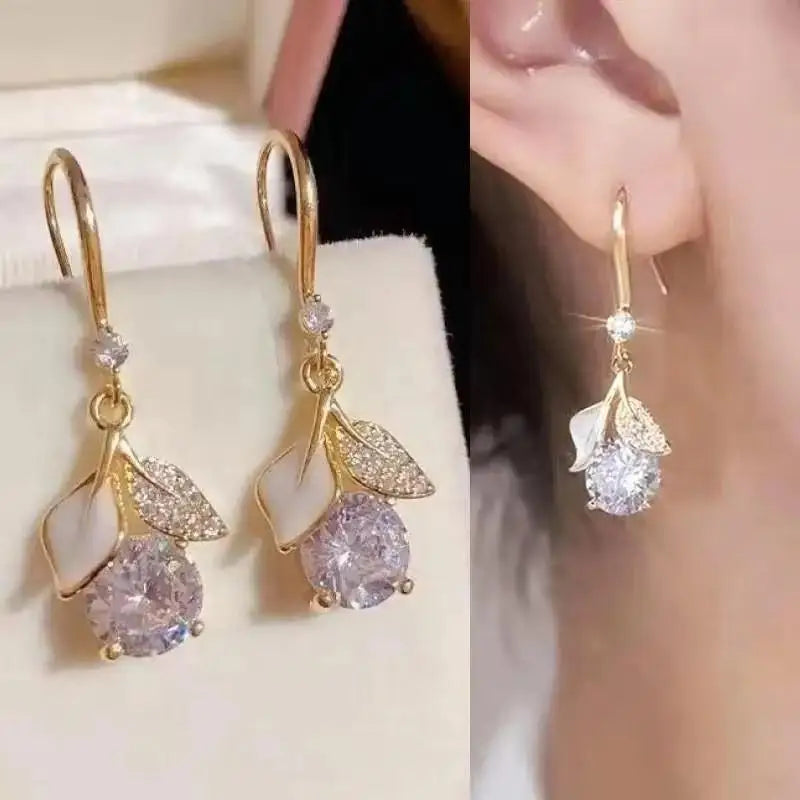 925 Silver Needle Blue Purple Butterfly Long Tassel Earrings For Women Jewelry 2025 Trending New Korean Crystal Drop Earrings