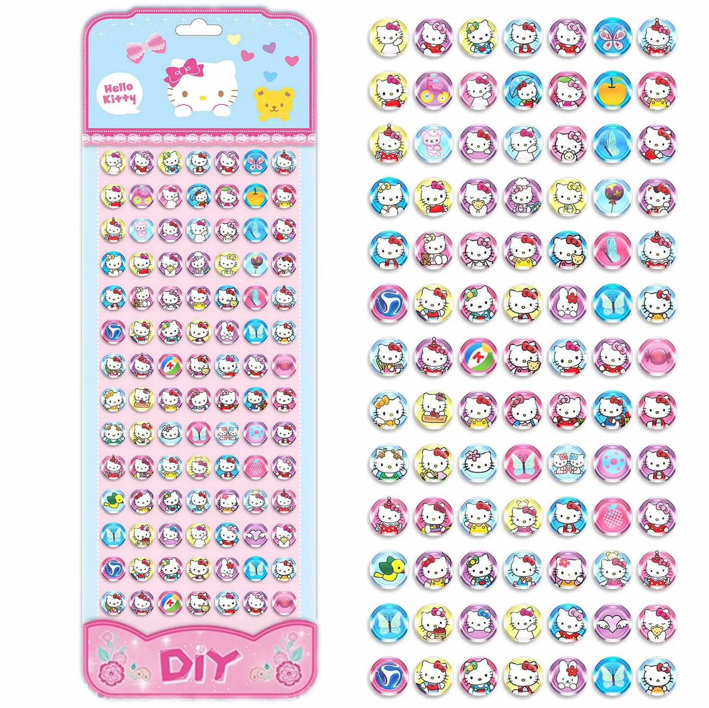 3D Hello Kitty Gemstone Stickers Cartoon 98 Kuromi Sanrio My Melody long card Diamond Sticker For Kids Child&Girls Cute Toy Gift