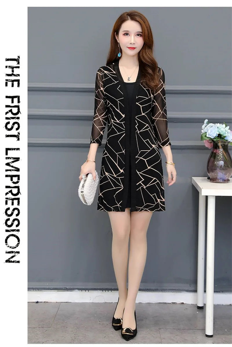 2024 Female Mid Length Large Size Sun Protection Cardigan Tops Coat Women Summer Gauze Lace Print Thin Sun Sunscreen Jacket 5XL
