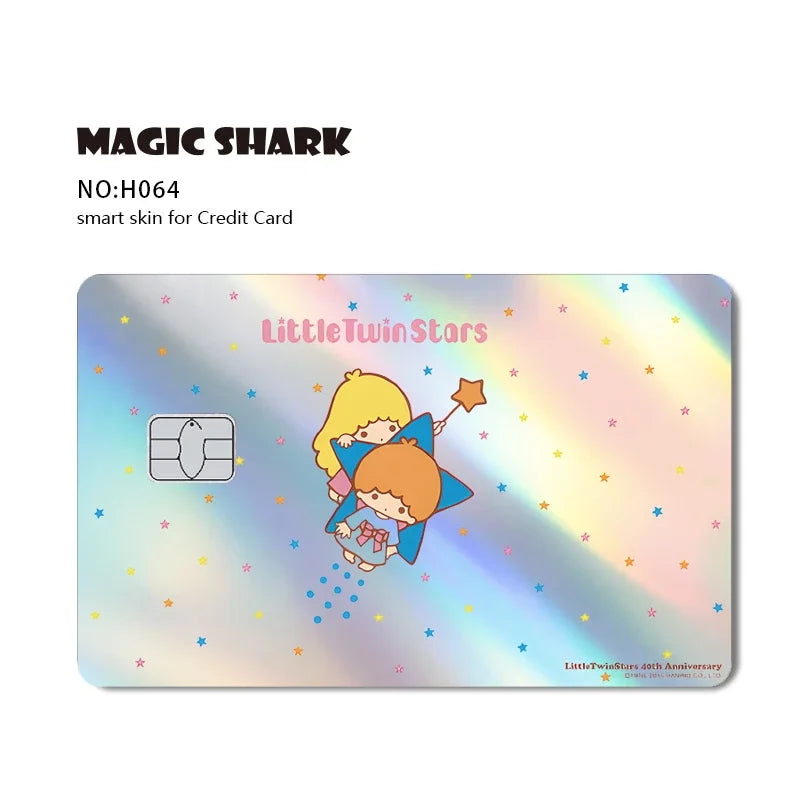 Hot Sale Hello Kitty Kuromi Holographic Laser Shinny Film Skin Cover Sticker for Debit Credit Card Bank Card