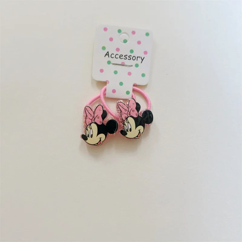 Disney Anime Minnie Mouse Hairrope Hairpin Kawaii Minnie Hair Accessories Cartoon Girl Hairpin Baby Gifts