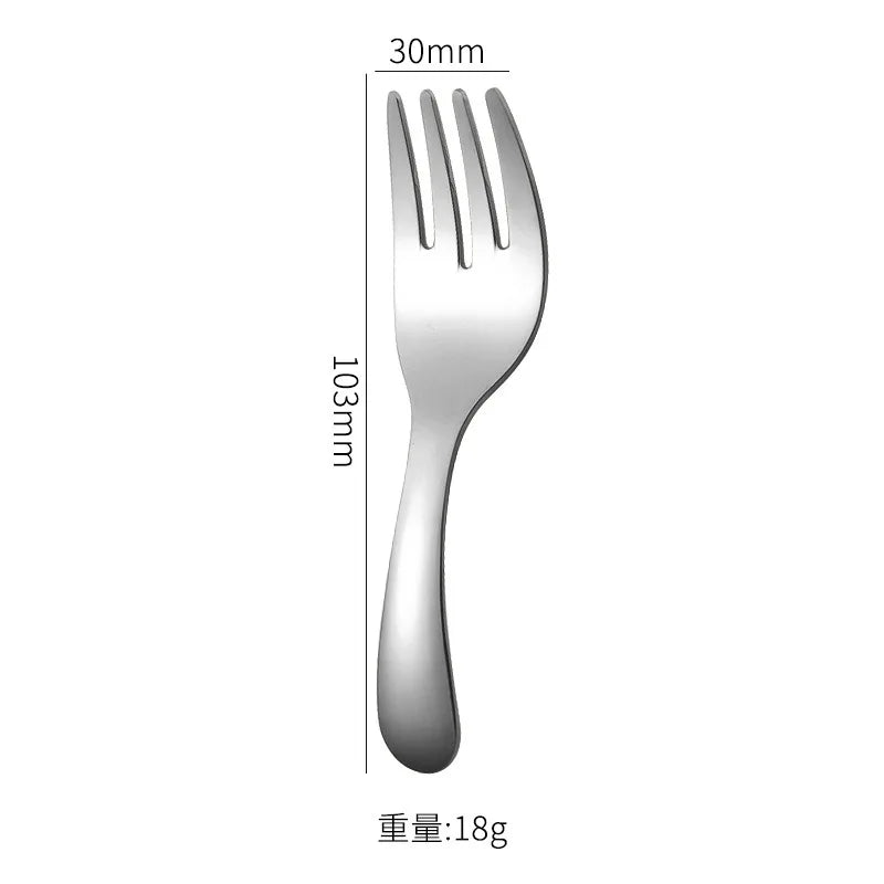 Outdoor Tourism 304 Stainless Steel Portable Tableware, CHILDREN'S Tableware, Dessert Tableware, Spoon and Fork Combination