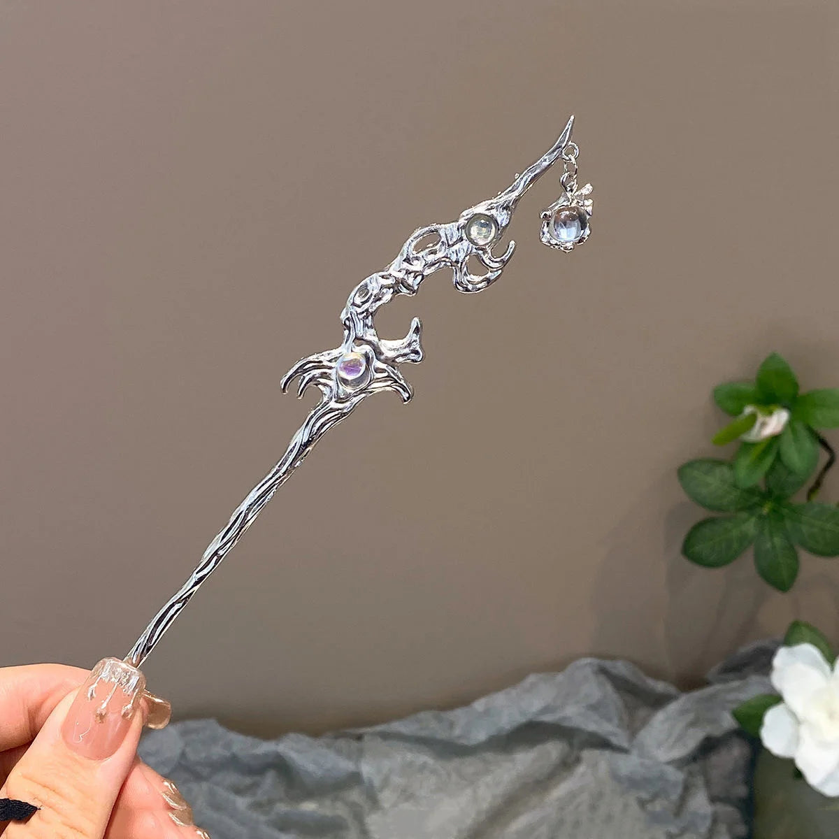 Fashion Chinese Style Hair Stick Hair Needle Moonstone Jewelry Suitable Daily Party Wear Women's Romantic Hair Clip Accessories