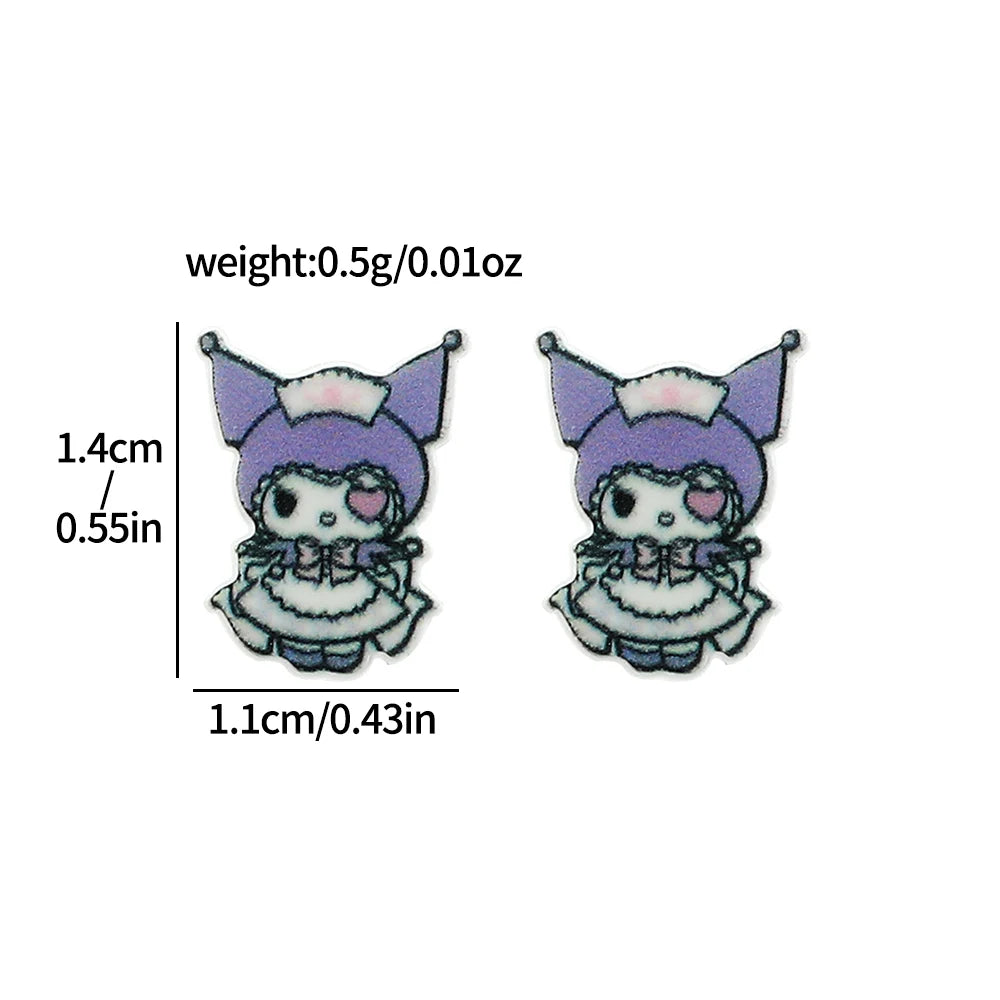 Sanrio Kuromi My Melody Earrings Cute Sweet Exquisite Earrings Campus Girls Jewelry Accessories Gifts