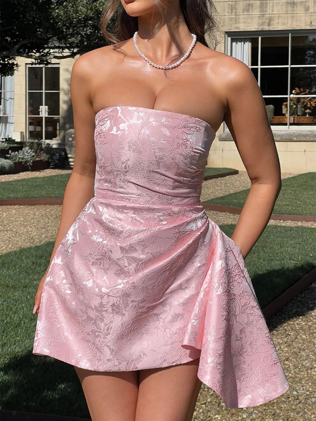 2025 Spring Summer Celebrity Style Strapless Evening Dress Women European American Party Gown Elegant Formal Cocktail Dress