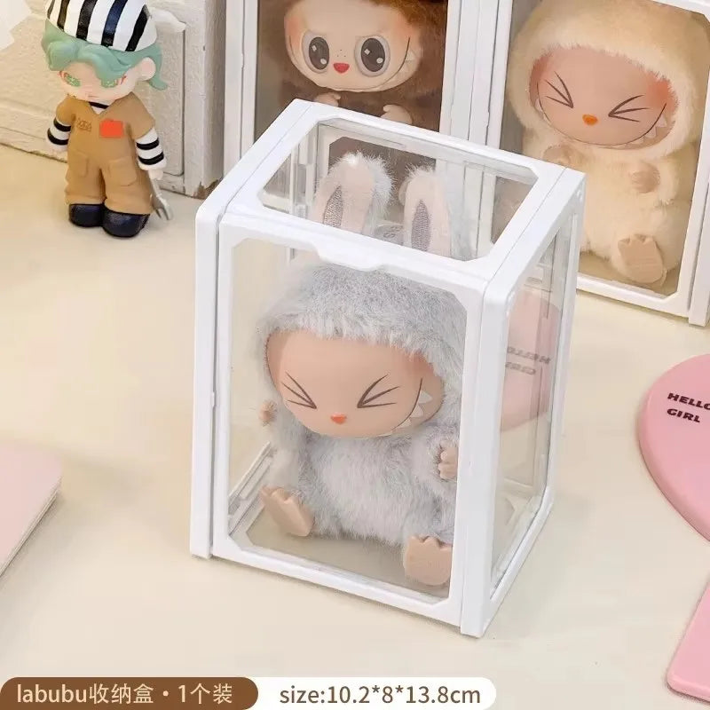 Labubu Pendant Display Box Rotating Transparent Labubu Doll Handmade Blind Box Storage Display Rack Decoration In Stock