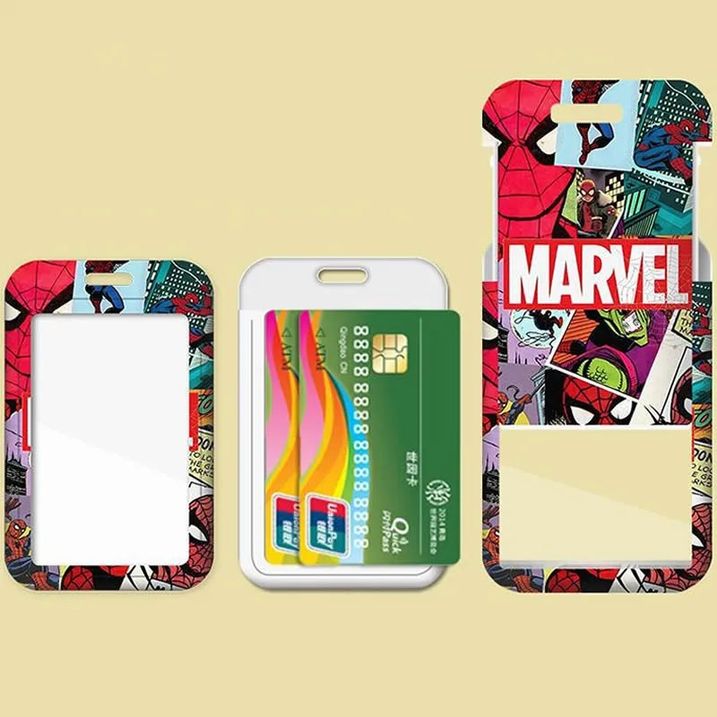 Cartoon Disney Marvel Spiderman Card Sleeve Cartoon Lanyard ID Bus Card Work Permit protect Sleeve Cute Student Stationery Gift