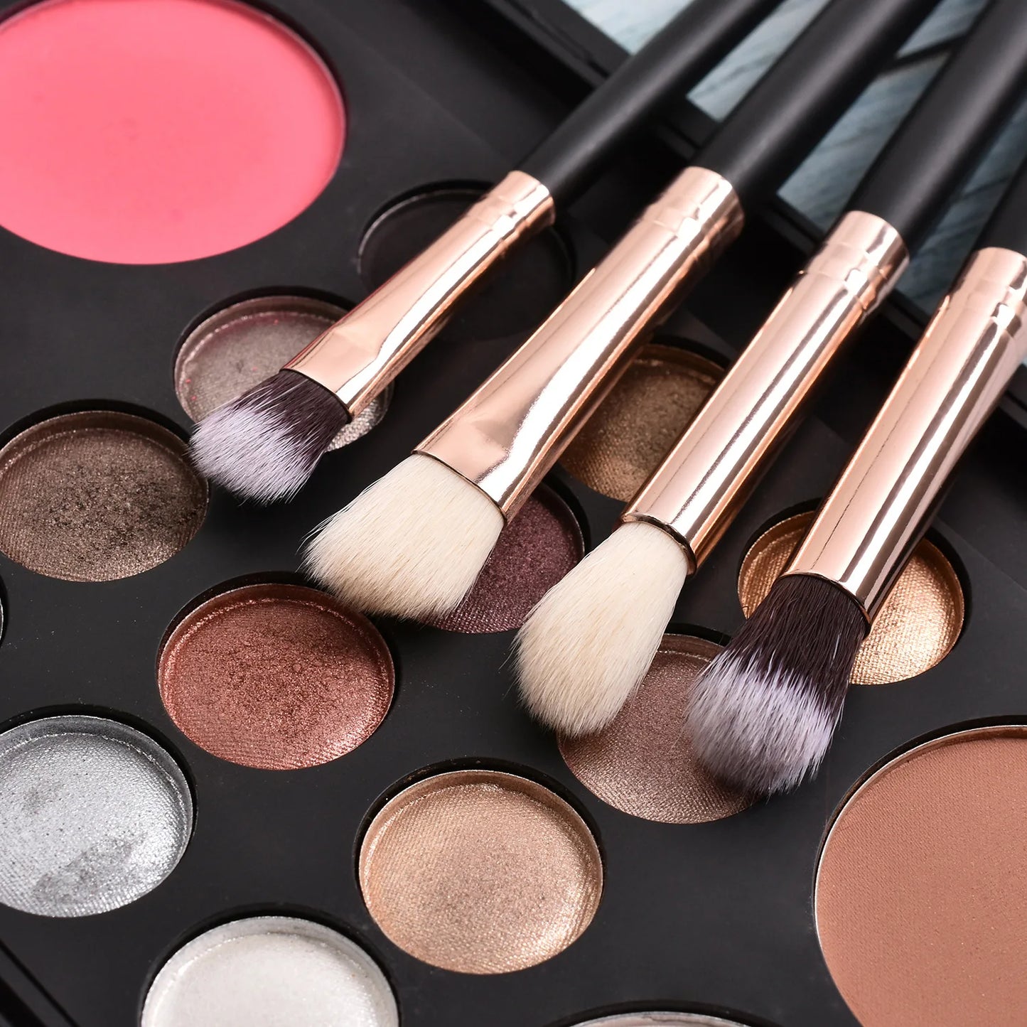Eyeshadow Makeup Brushes Custom Logo Black Handle Vegan Make Up Brush 12pcs/set Free Private Label Beauty Tools Wholesale 10sets
