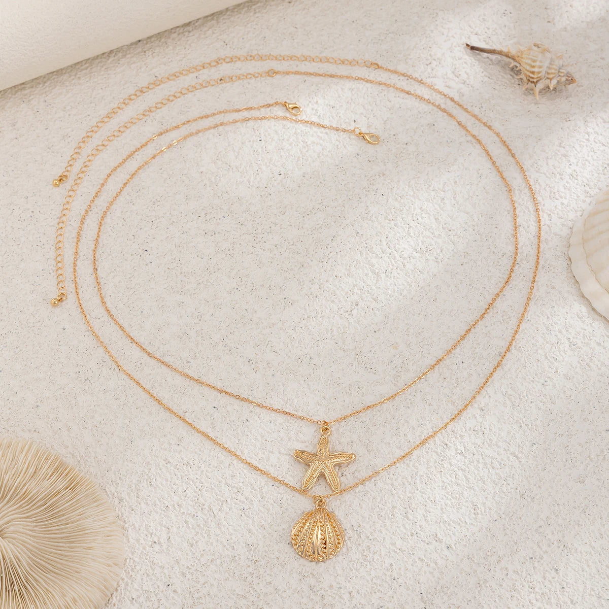 Ingemark Sexy Simple Metal Starfish Scallop Pendant Waist Belly Chain for Women Summer Beach Bikini Vacation Body Jewelry Gift