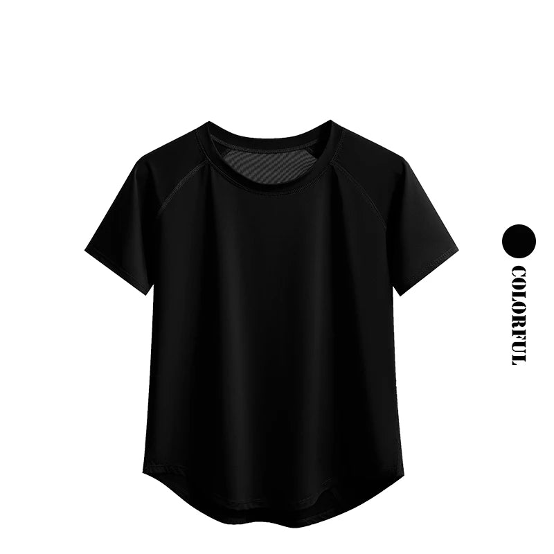 DRUR ヨガトップス スポーツウェア レディース ジムシャツ 通気性 速乾 半袖 ワークアウト Tシャツ ジョガー ランニング Tシャツ ヨガウェア 新作
