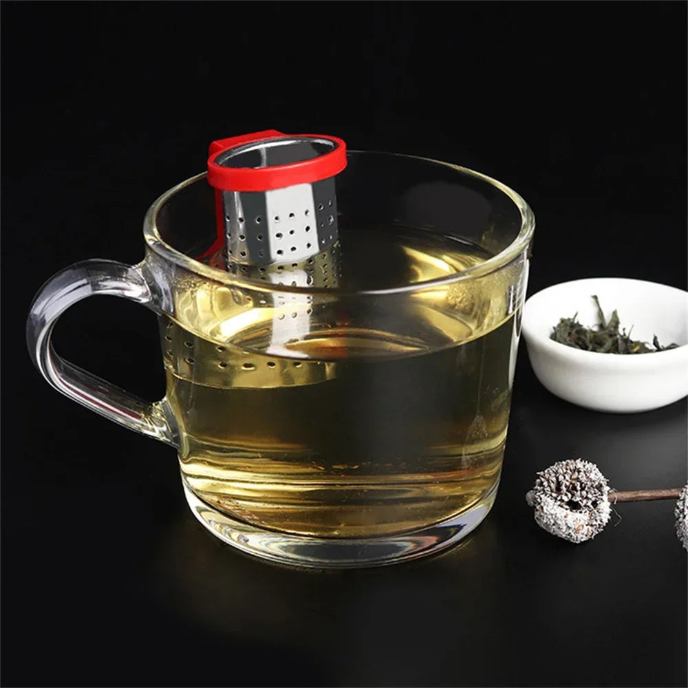 Stainless Steel Tea Infuser Kitchen Accessory Household Use Reusable Metal Makeup Brushes Massage Kitchen Dining Bar Garden