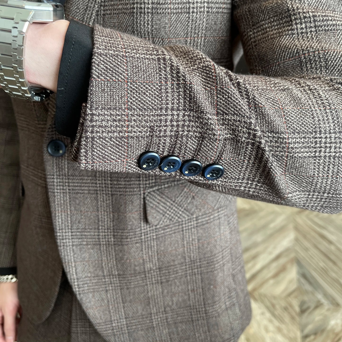 British Korean Style High Quality Modified Plaid Three-Piece Suit for Men - Stylish Business Casual Suit Vest And Trousers Set