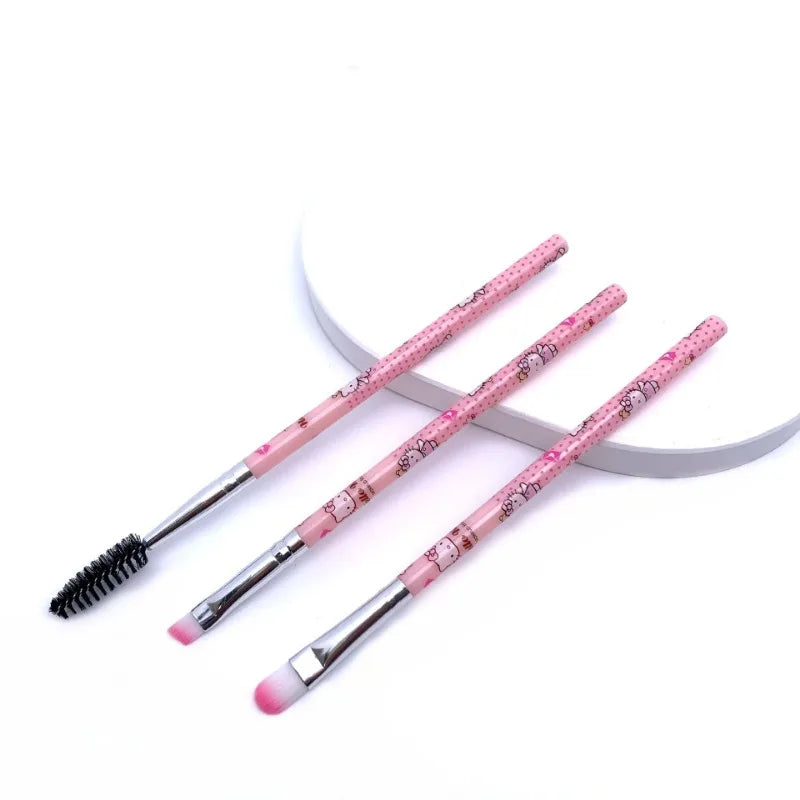 Sanrio makeup brush cartoon Hello Kitty eye makeup beginner eye shadow oblique eyebrow brush spiral eyelash curling brush set