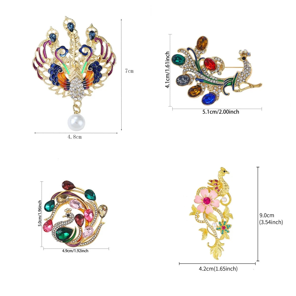 Elegant Classic Crystal Peacock Shining Brooch Pin For Women High-end Exquisite Banquet Party Animals Badges Jewelry Gift