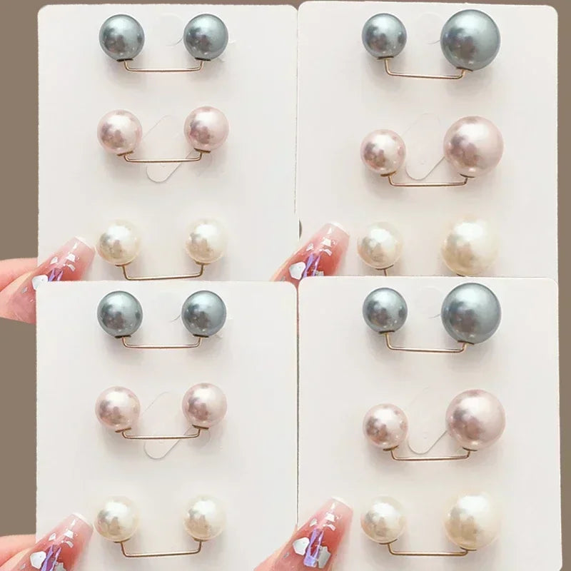 1/12Pcs Pearl Non-slip Safety Pins Dress Brooch Decoration Dress Waist Fastening Pins Collar Adjustment Scarf Buckle Jewelry
