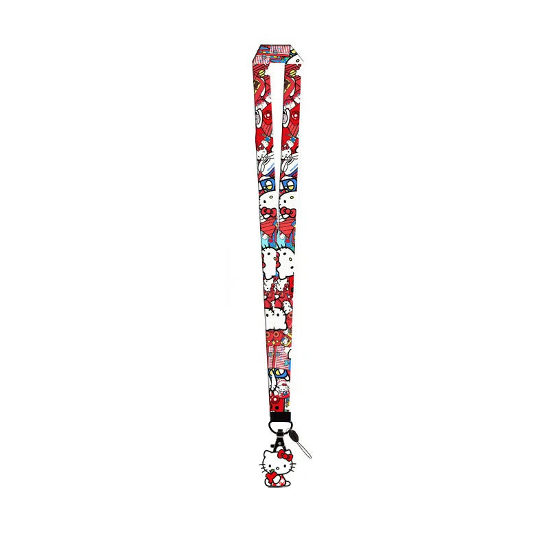 Cute Sanrio Characters Cosplay Accessories Cartoon Neck Strap Lanyard with Phone Strap and Card Holder