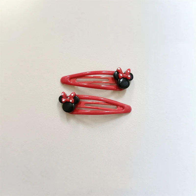 Disney Anime Minnie Mouse Hairrope Hairpin Kawaii Minnie Hair Accessories Cartoon Girl Hairpin Baby Gifts