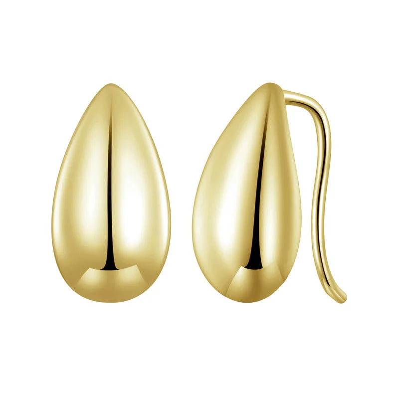 BAMOER Authentic 925 Sterling Silver Glossy Waterdrop Earrings Teardrop Hook Earrings for Women Minimalist Fine Jewelry Gift