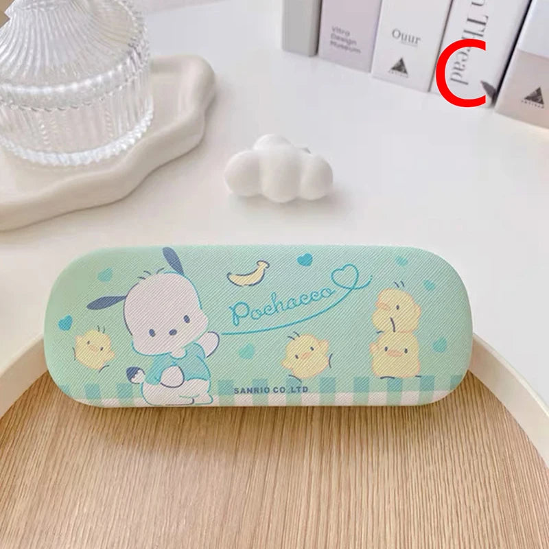 Cartoon Stitch Hello Kitty Glasses Case Children Students Anti Drop Glasses Storage Box Princess Series Pattern Protective Case