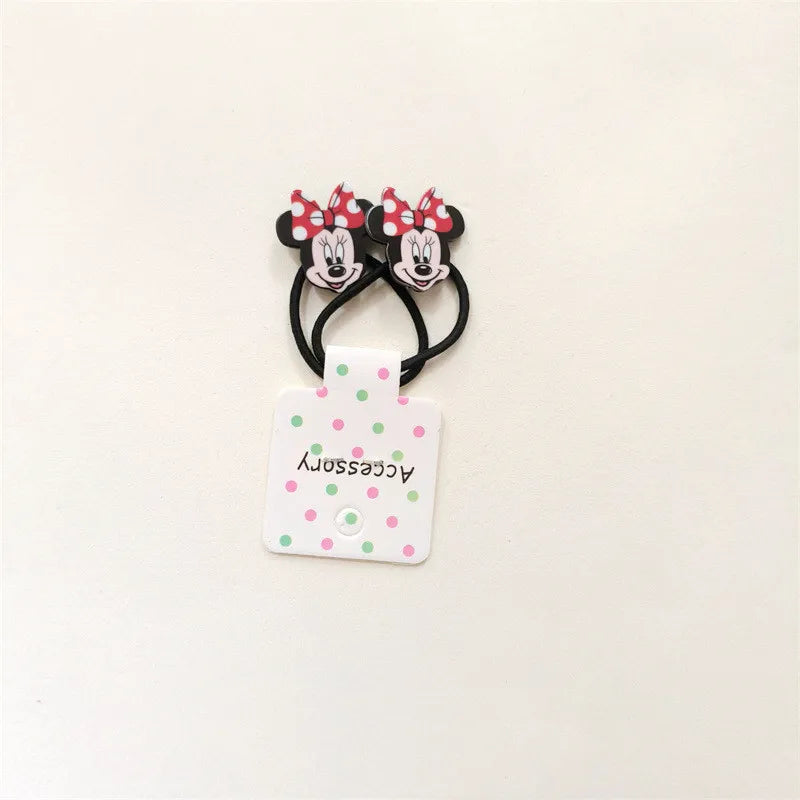 Disney Anime Minnie Mouse Hairrope Hairpin Kawaii Minnie Hair Accessories Cartoon Girl Hairpin Baby Gifts