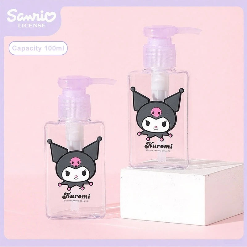 1PC 100ML Sanrio My Melody Kuromi Cute Cartoon Travel Sub-bottle Press Portable Spray Empty Bottle Cinnamoroll Lotion Bottle