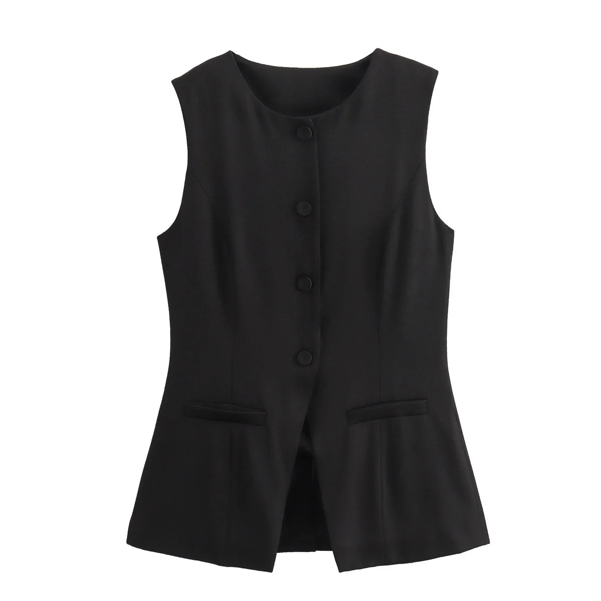 MUJER 2025 White Sleeveless Vest Women Button Summer Vests for Women Jacket Pink Vest Top Women Streetwear Women's Tailored Vest