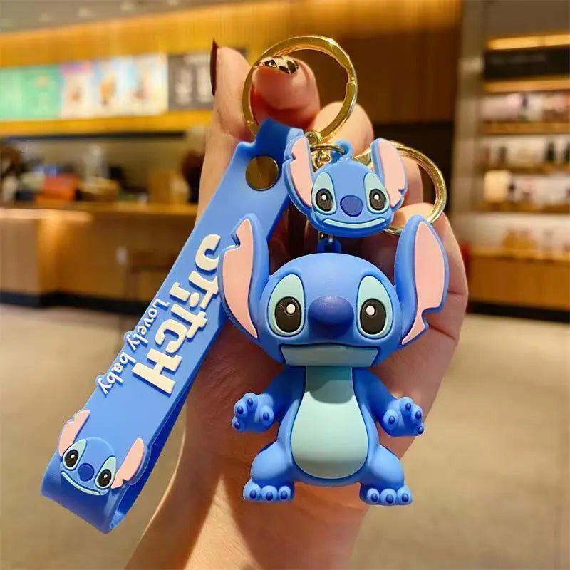 Anime Disney Lilo & Stitch Keychain Cartoon Stitch Toys Keychian Pendant Sweet Keychians Women Car Keyring Girl Birthday Gift