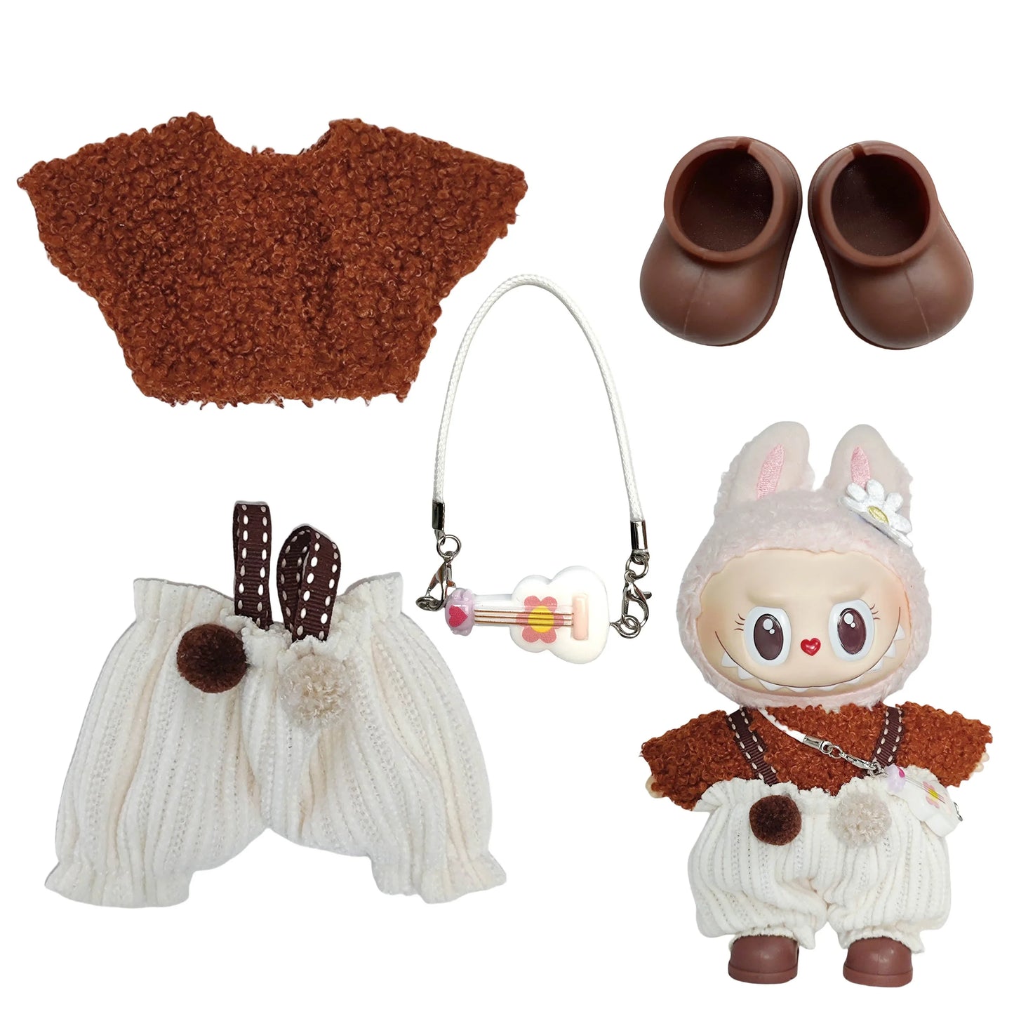 Labubu 1st & 2nd Gen Outfit - 17cm Sitting Vinyl Figure Clothes | Casual Style | Pop Mart Collectible