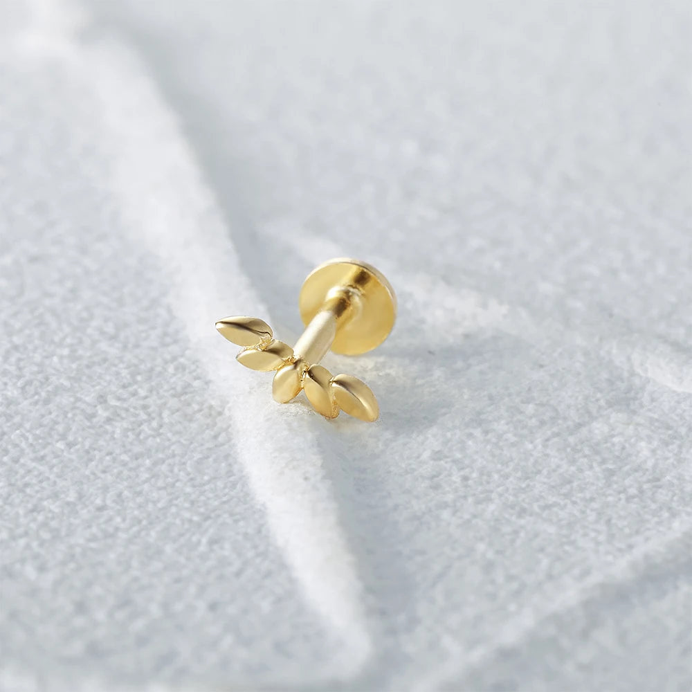 Aide 925 Sterling Silver 1pc Geometry Multi Piercing Stud Earrings For Women K Gold Simple Elegant Tassel Jewelry Gift Pendiente