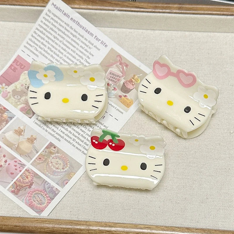 Kawaii Kitty Barrette Cute Sweet Cat Fragmented Hair Shark Clip Anime Cartoon Women Girls Hairpin Headwear Accessories Gifts