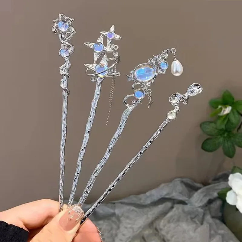 Fashion Chinese Style Hair Stick Hair Needle Moonstone Jewelry Suitable Daily Party Wear Women's Romantic Hair Clip Accessories