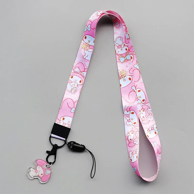 Cute Sanrio Characters Cosplay Accessories Cartoon Neck Strap Lanyard with Phone Strap and Card Holder