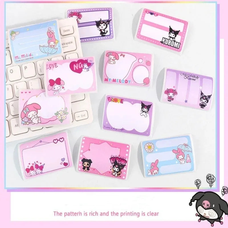 Kuromi Pull Tab Sticky Notes Cute Cartoon Memo Pads With Strong Adhesive Kawaii Stationery For Journal Planner School Supplies