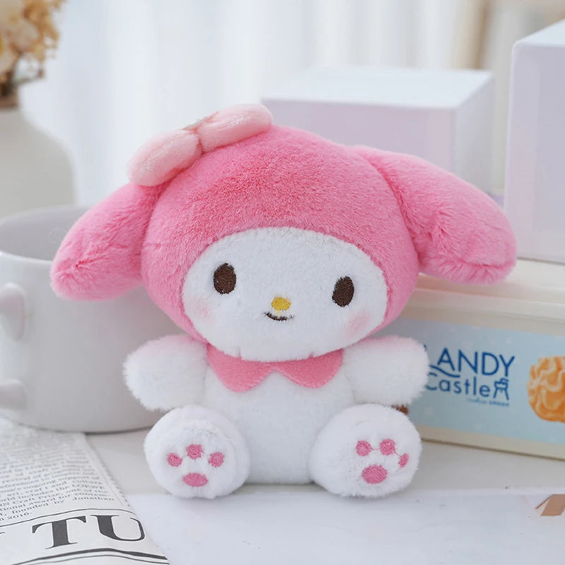 Kawali 14CM Sanrio Kuromi Hello Kitty My Melody Cinnamoroll Pillow Plush Toys Plushie Keychain Stuffed Doll Pendant For Kid Gift