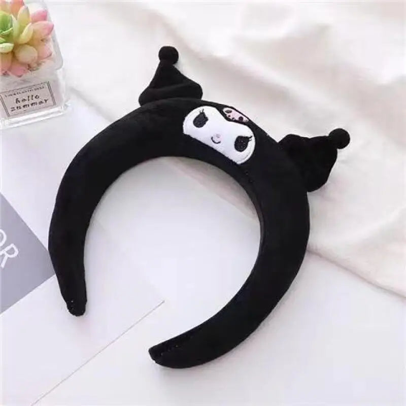 1pc Kawaii Stich Funny Headband Kuromi Melody Cinnamoroll Cute Cartoon Plush Hair Accessories for Girl Women Wash Face Hair Band