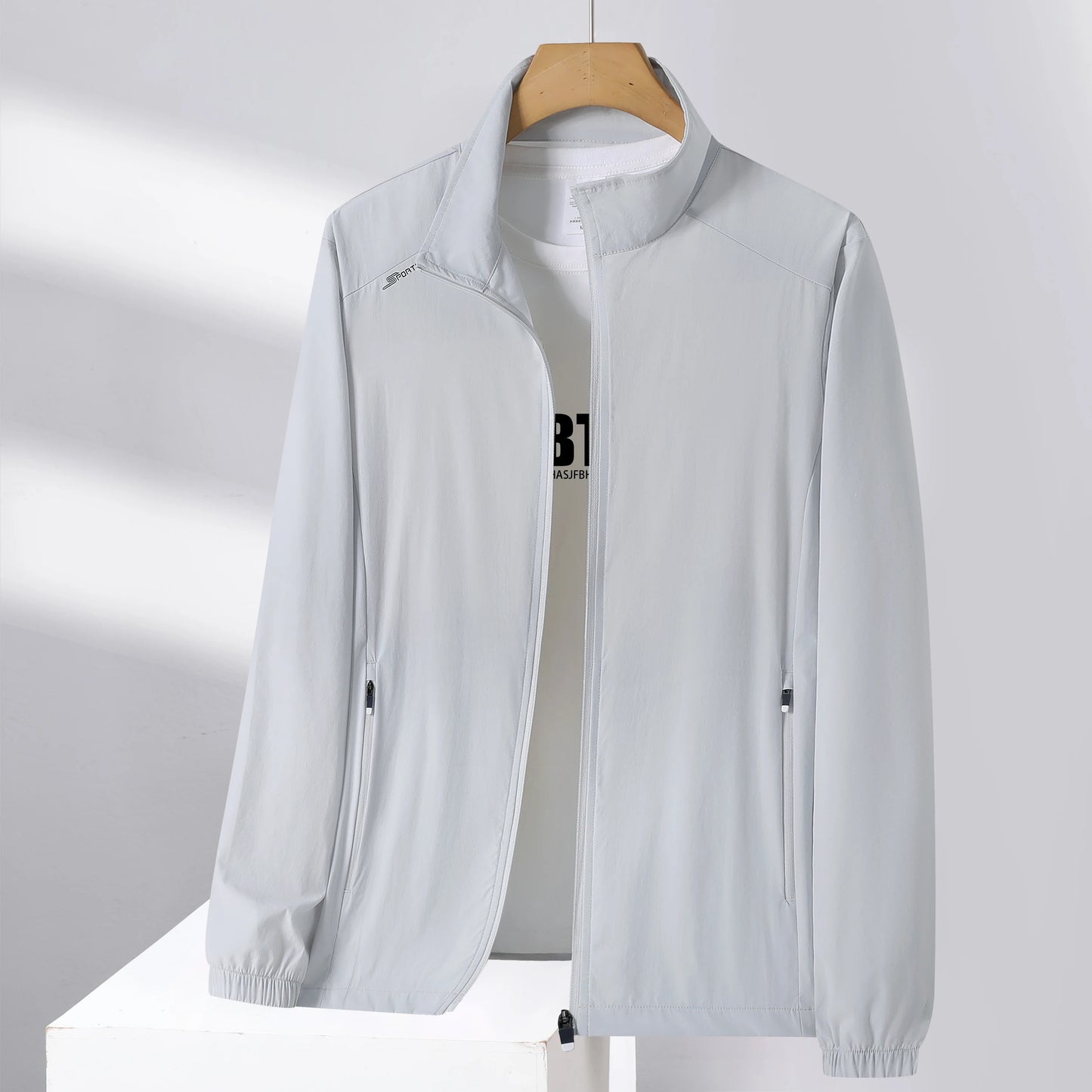 Summer sun-protective clothing men's breathable jacket ice silk quick-dry men's clothes thin single-layer quick-dry UV jacket