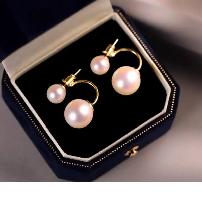 925 Silver Needle Korean Vintage Brown Pearl Earrings For Women Jewelry 2025 Trending New Luxury Women's Red Ball Earrings gifts