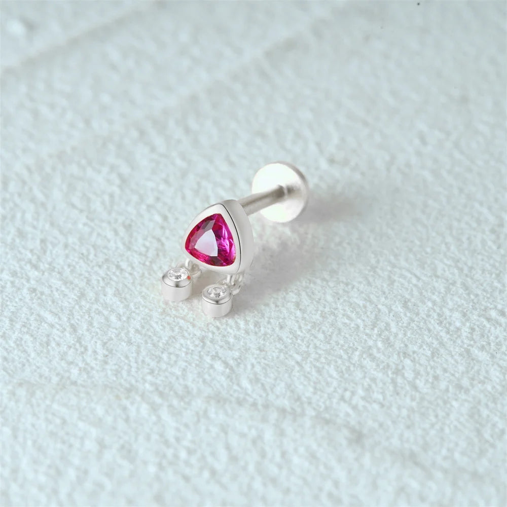 Aide 925 Sterling Silver 1pc Geometry Multi Piercing Stud Earrings For Women K Gold Simple Elegant Tassel Jewelry Gift Pendiente