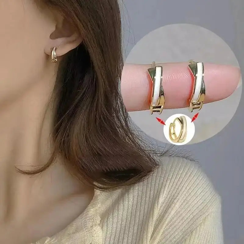 925 Silver Needle Korean Fashion Leaf Flower Earrings For Women Metal Earings Jewelry 2025 Trending Women's Gold Color Earrings