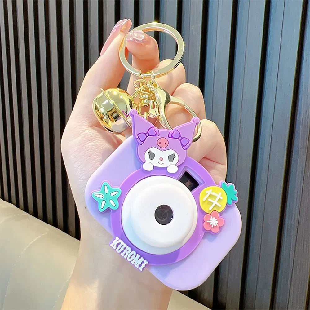 Hello Kitty 5Cm Keychain Camera Projection Sanrio Figure Anime Melody Cinnamoroll Kuromi Kawaii Decor Gifts for Chidlren Toy